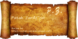 Patak Zaránd névjegykártya